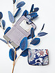Небольшой синий кошелек из гладкой кожи с принтом  Alessandro Beato