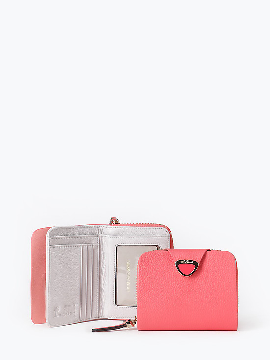 Небольшой розовый кошелек из мелкозернистой кожи  Alessandro Beato