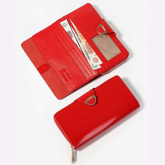 Красный бумажник на клапане из гладкой кожи  Alessandro Beato