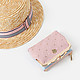 Небольшой кошелек из мягкой розовой и голубой кожи с узорной прострочкой  Alessandro Beato