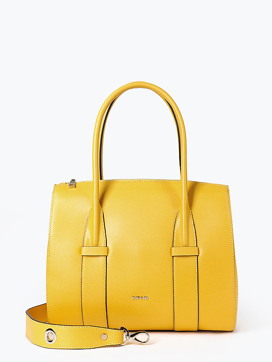 Желтая сумка-тоут из плотной кожи  Ripani