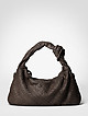 Плетеная коричневая сумка-хобо из мягкой кожи с винтажным эффектом  BE NICE