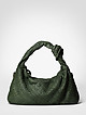 Плетеная зеленая сумка-хобо из мягкой кожи с винтажным эффектом  BE NICE