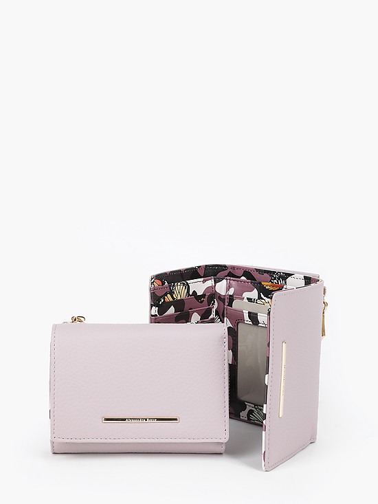 Компактный кошелек из пастельно-лавандовой кожи  Alessandro Beato
