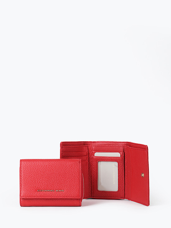 Компактный кошелек из красной кожи  Alessandro Beato
