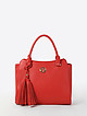 Красная классическая сумка из натуральной кожи с кисточками  Holy monday