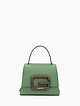 Небольшая кожаная сумка-сэтчел зеленого цвета  Gironacci
