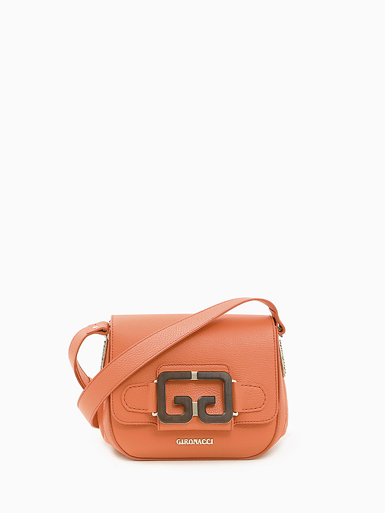 Оранжевая кожаная сумочка кросс-боди  Gironacci