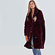 Меховое пальто бордового цвета из экомеха  Barbara Alvisi