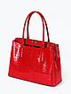 Красная сумка-тоут из кожи под крокодила с ручками на плечо  Ripani
