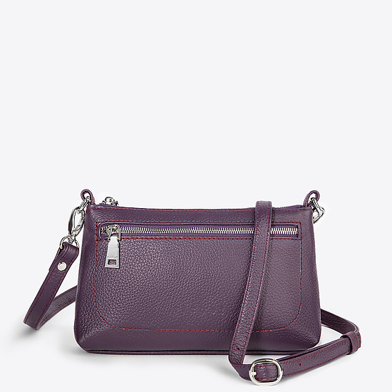 Фиолетовая кожаная сумочка-кроссбоди небольшого размера  Richet