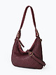 Бордовая плетеная сумка-хобо из мягкой кожи с винтажным эффектом  BE NICE