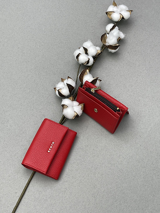 Небольшой кожаный красный кошелек  Alessandro Beato