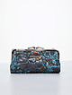 Бумажник из мягкой кожи голубых тонах с объемным тиснением букле в винтажном стиле  Alessandro Beato
