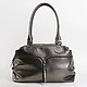 Большая сумка из мягкой кожи цвета серый-металлик в стиле кэжуал  KELLEN