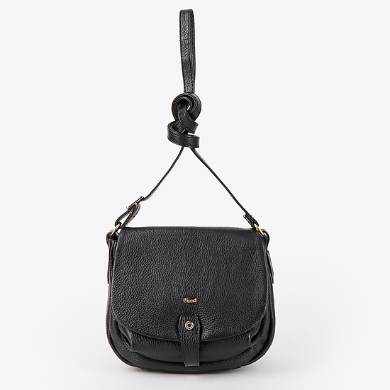 Черная кожаная сумочка-кросс-боди небольшого размера  Bruno Rossi