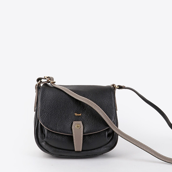 Черная кожаная сумочка-кросс-боди небольшого размера  Bruno Rossi