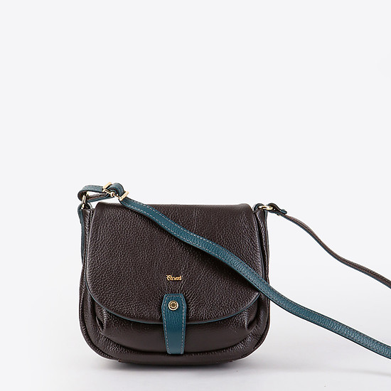 Темно-коричневая кожаная сумочка-кросс-боди небольшого размера  Bruno Rossi