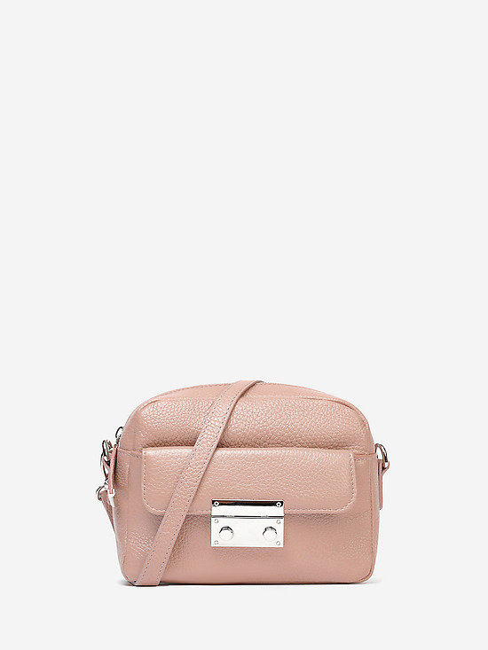 Пудрово-розовая сумка через плечо с карманом спереди  Richet