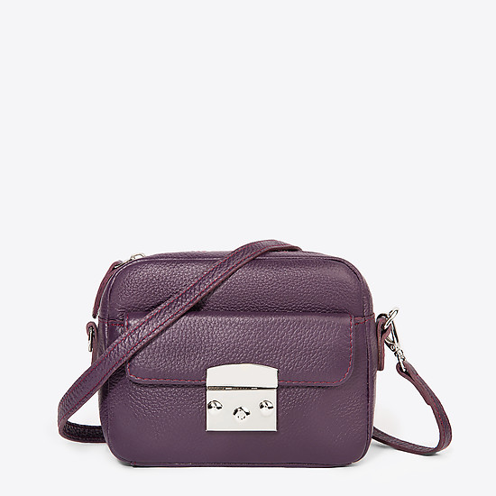 Фиолетовая кожаная сумочка-кроссбоди небольшого размера  Richet