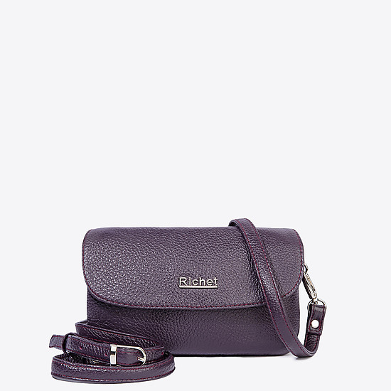 Фиолетовая кожаная сумочка-кросс-боди небольшого размера  Richet