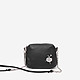 Черная кожаная сумочка кросс-боди миниатюрного размера с брошью  Richet