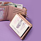 Небольшой кожаный кошелек светло-розового оттенка с внешними карманами  Alessandro Beato