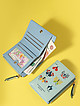 Небольшой кошелек с внешним карманом на молнии из голубой кожи с прином бабочек  Alessandro Beato