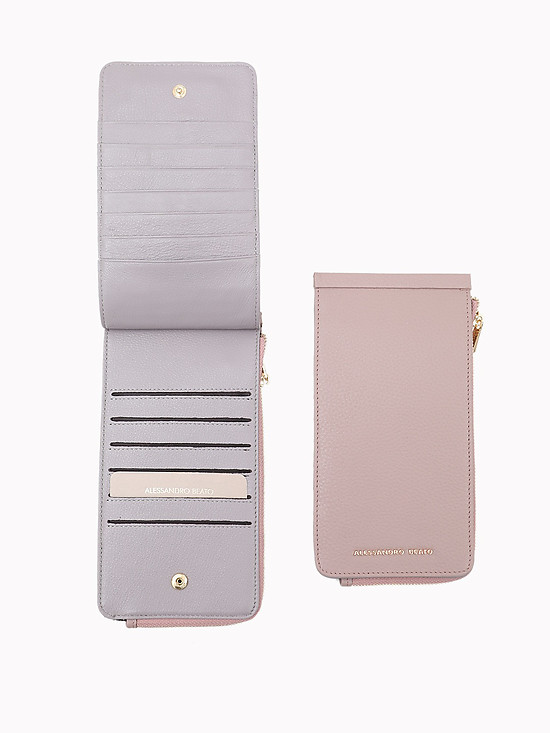 Пыльно-розовый кожаный кошелек  Alessandro Beato