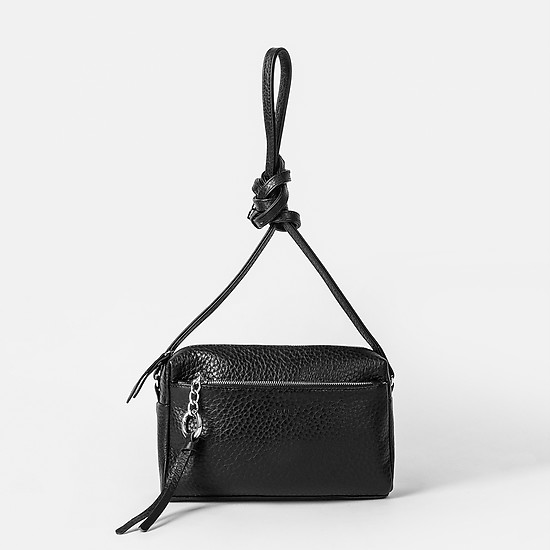 Базовая сумочка кросс-боди из мягкой кожи черного цвета  Folle