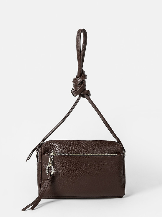 Базовая сумочка кросс-боди из мягкой коричневой кожи  Folle