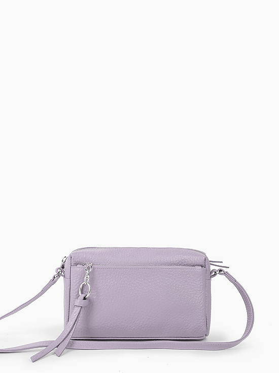 Базовая сумочка кросс-боди из мягкой светло-фиолетовой кожи  Folle