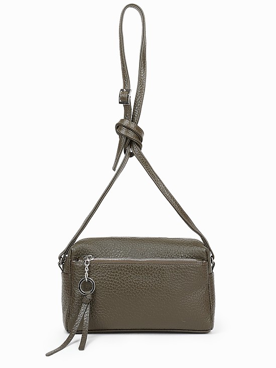Базовая сумочка кросс-боди из мягкой кожи оливкового оттенка  Folle