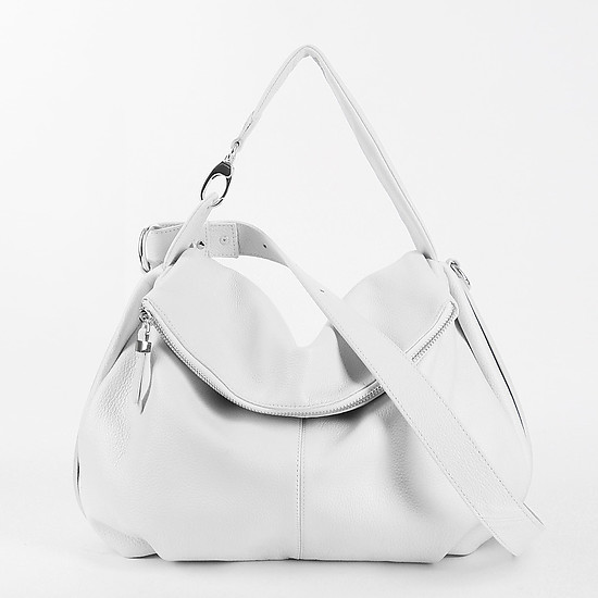 Двусторонняя сумка из мягкой кожи в белом цвете  KELLEN