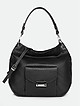 Черная сумка-хобо из мягкой кожи с внешним карманом  Ripani