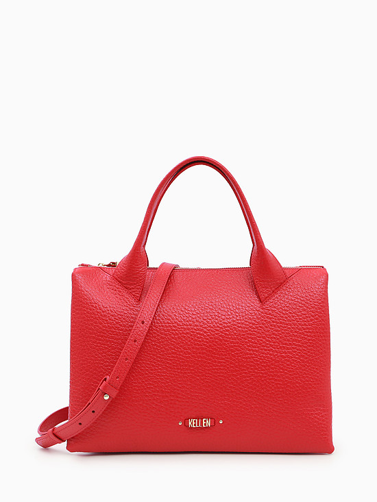 Красная деловая сумка из мягкой кожи  KELLEN