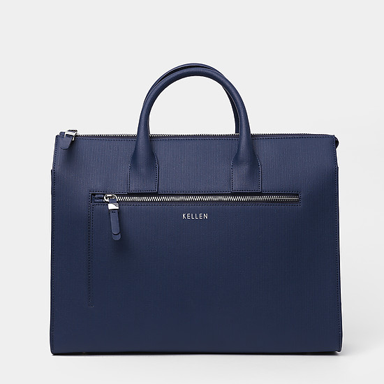 Синяя деловая сумка из плотной кожи  KELLEN