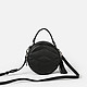 Круглая кожаная сумочка-кросс-боди черного цвета  Richet