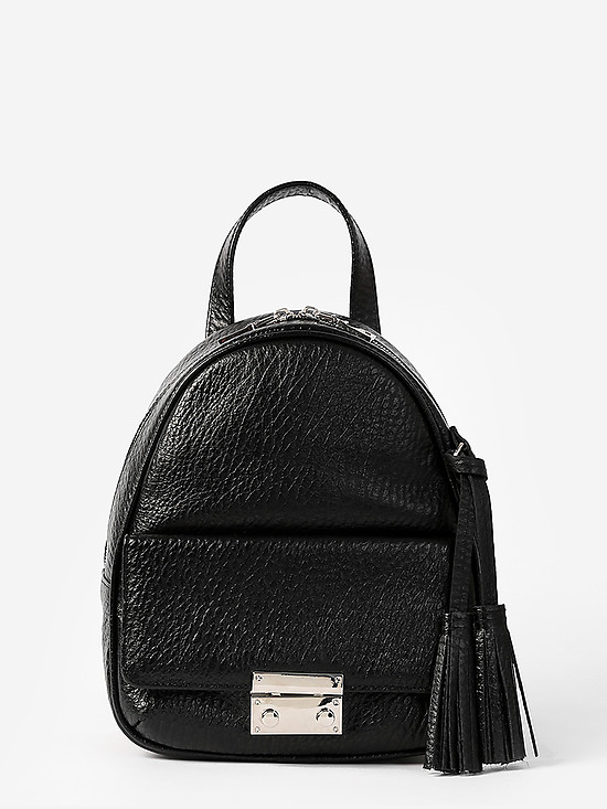 Компактный рюкзак из зернистой кожи в черном цвете  Richet