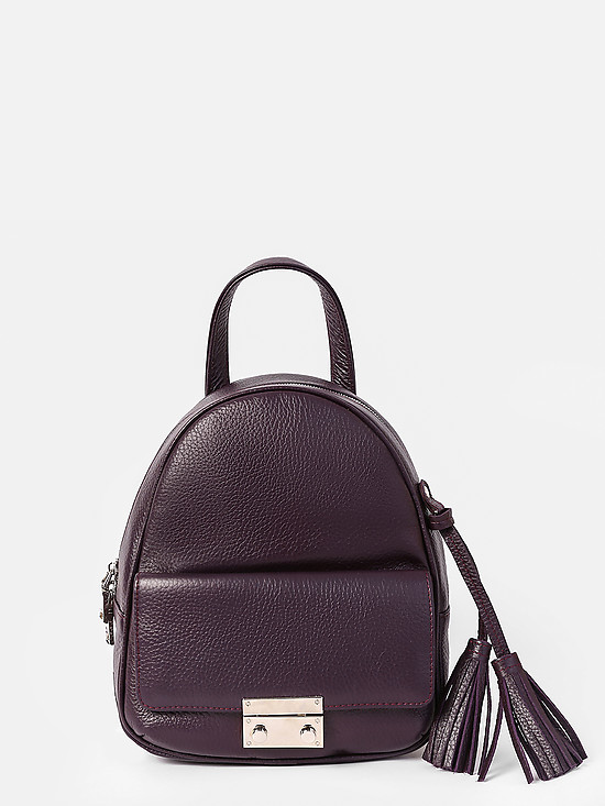 Компактный рюкзак из натуральной кожи в фиолетовом цвете  Richet