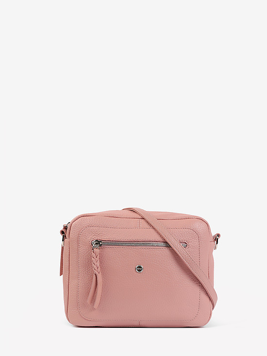 Повседневная сумка кросс-боди из мягкой светло-розовой кожи  Richet