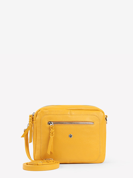 Повседневная сумка кросс-боди из мягкой желтой кожи  Richet