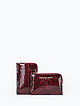Бордовый кошелек для мелочи из мягкой лаковой кожи под рептилию  Alessandro Beato