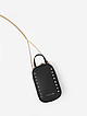 Черная кожаная микро-сумочка для телефона FUNNY STUDS в стиле глэм-рок  Cromia