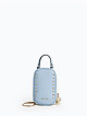 Голубая кожаная микро-сумочка для телефона FUNNY STUDS в стиле глэм-рок  Cromia