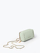 Мятная кожаная микро-сумочка - клатч FUNNY STUDS в стиле глэм-рок  Cromia
