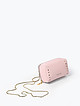 Пастельно-розовая кожаная микро-сумочка - клатч FUNNY STUDS в стиле глэм-рок  Cromia