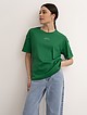 Зеленая хлопковая футболка прямого кроя  EMKA