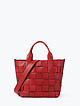 Красная сумка-тоут из мягкой плетеной кожи  Ripani