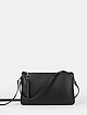 Базовая сумочка-клатч из крупнозернистой черной кожи с комплектом ремешков  Folle